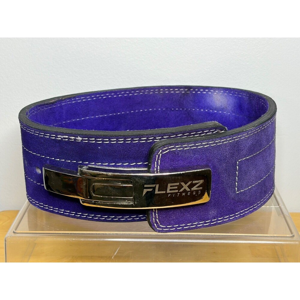 FLEXZ FITNESS Lever Weight Lifting Leather Powerlifting Gym Belt Size S